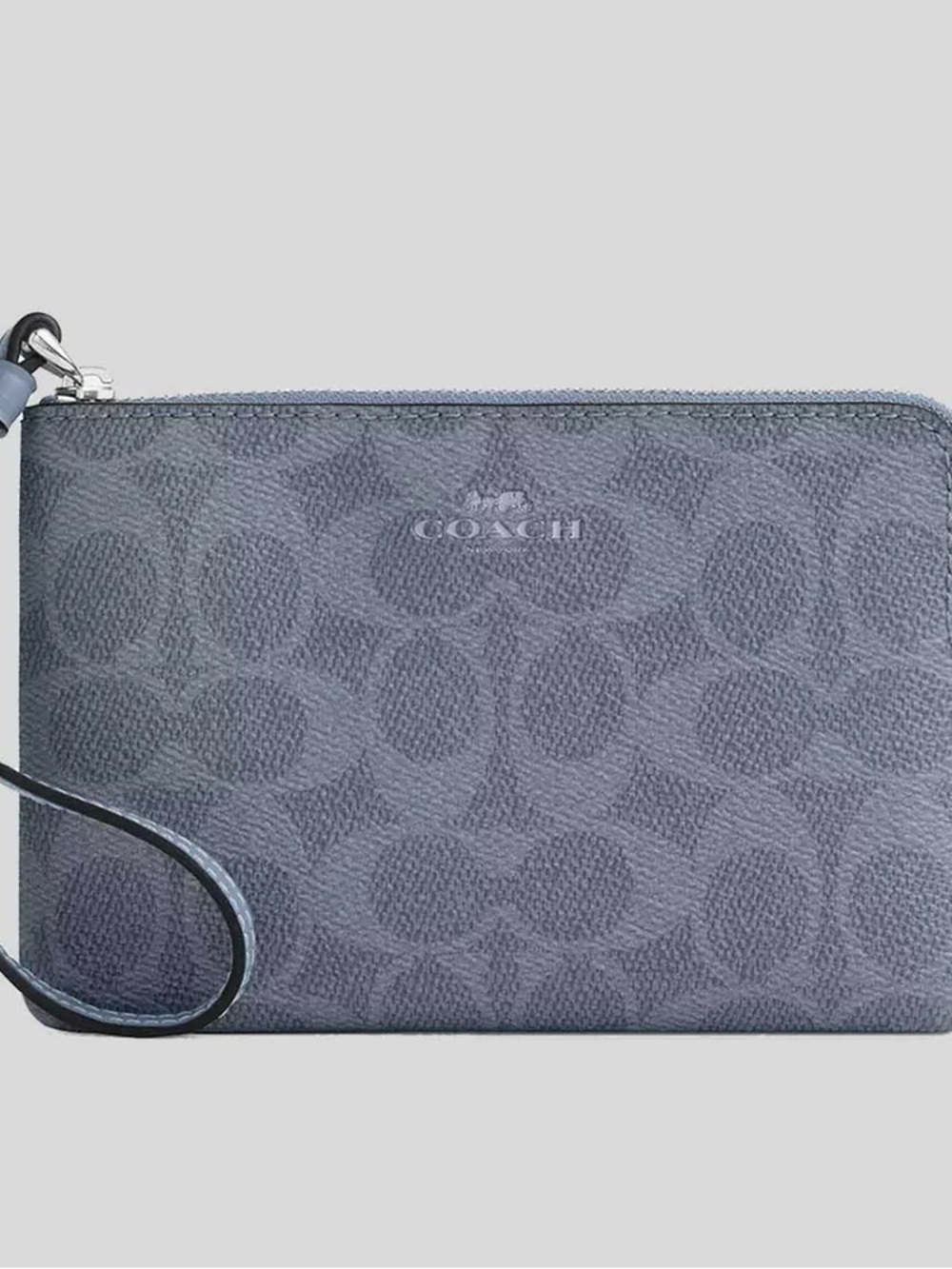NWT Coach Signature Canvas Corner Zip Wristlet
